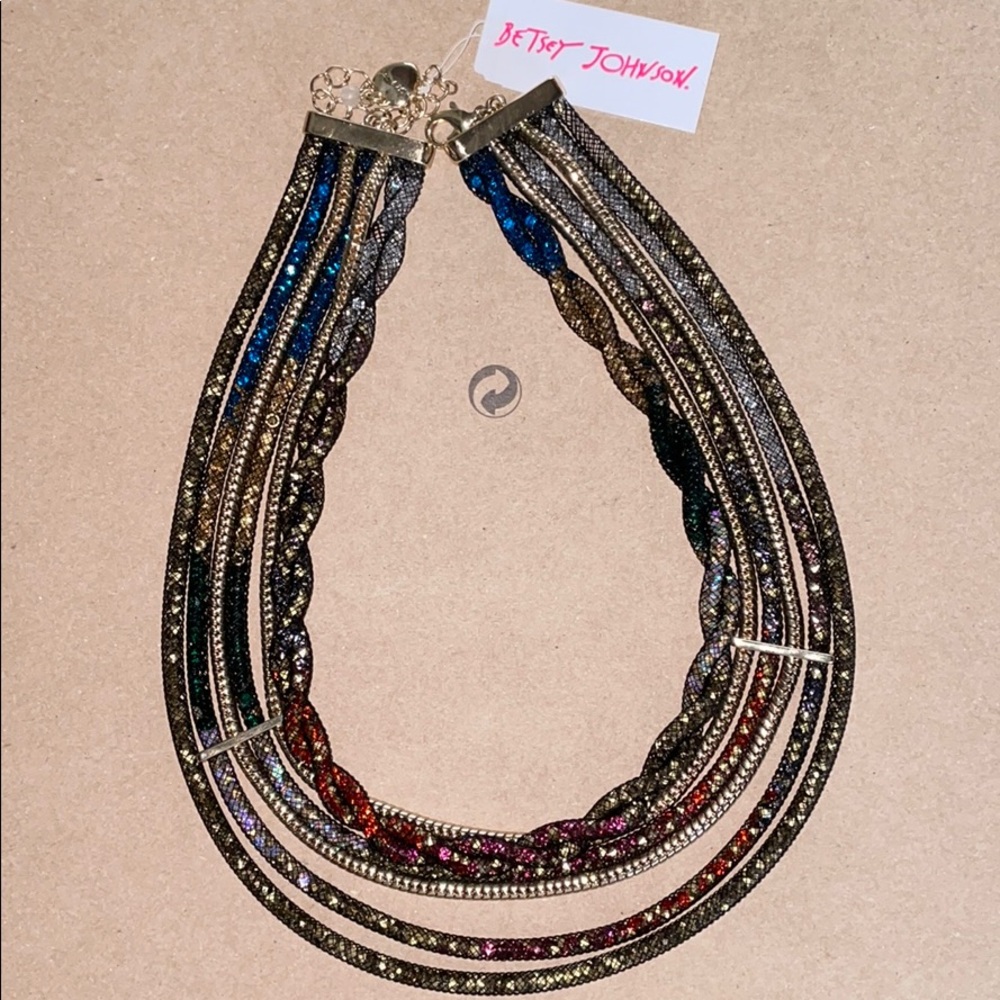 betsey johnson multi chain necklace
